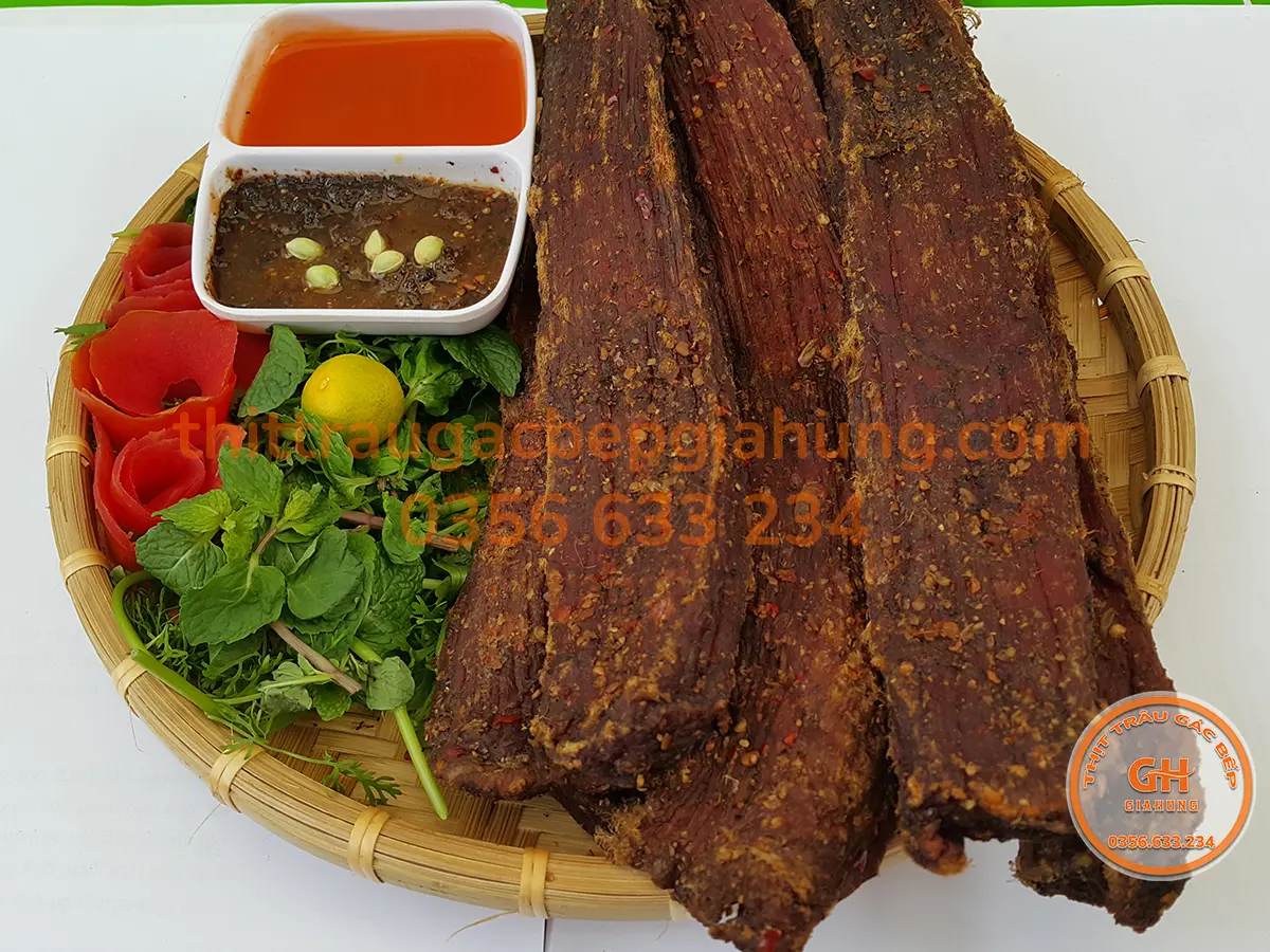 Thịt bò gác bếp Gia Hưng thành phẩm