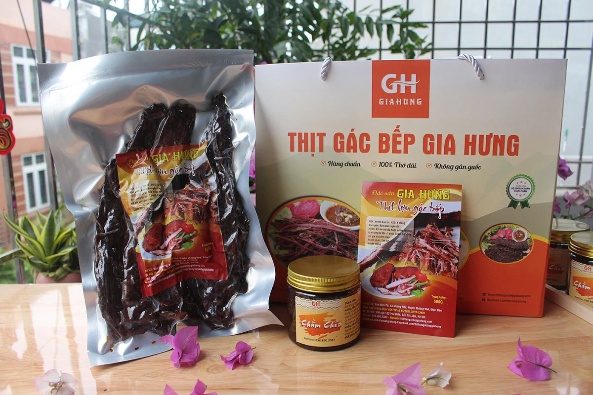 Thịt lợn gác bếp đóng gói Gia Hưng